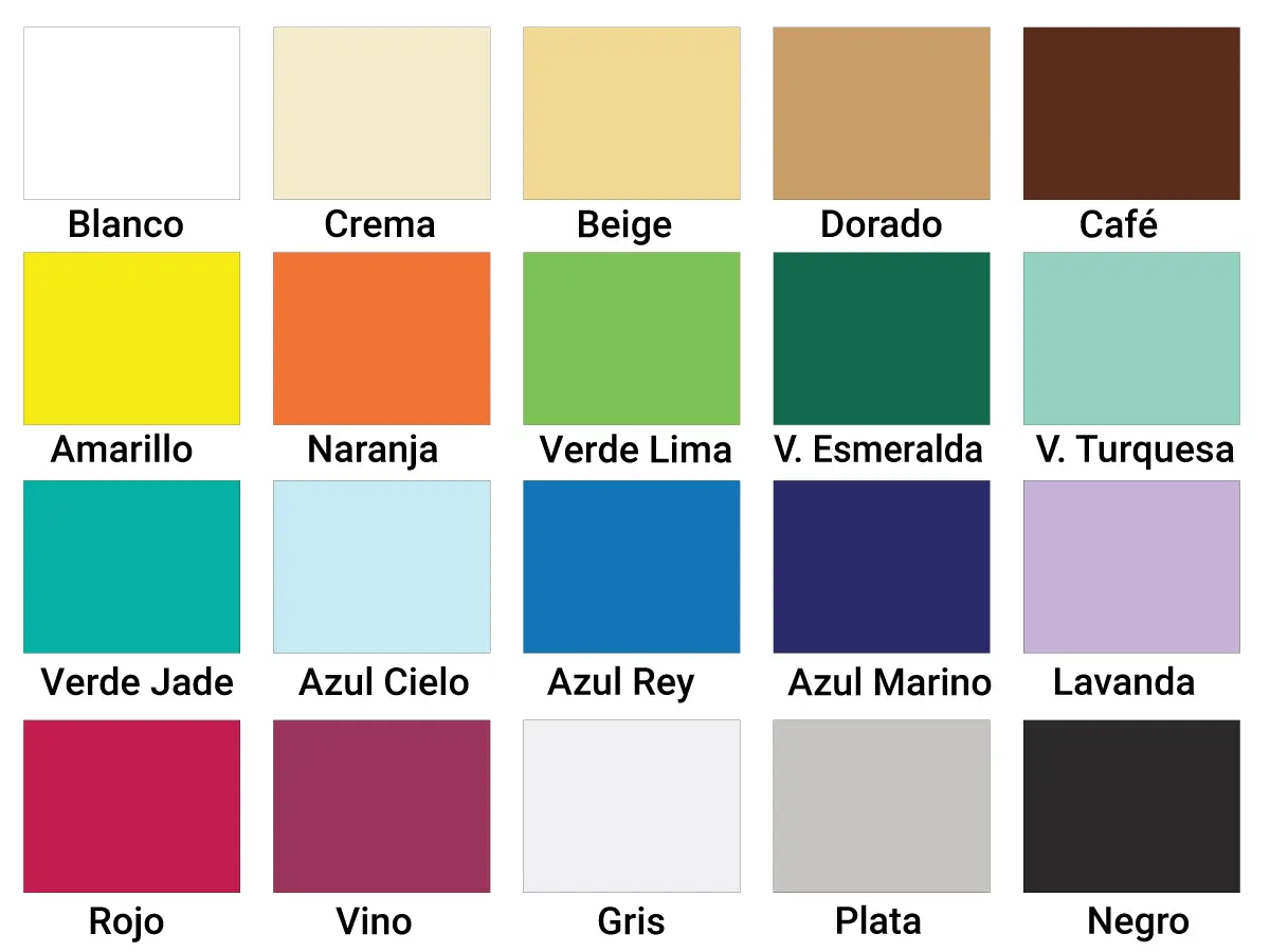 aleta de 20 colores estándar para microfibra personalizada