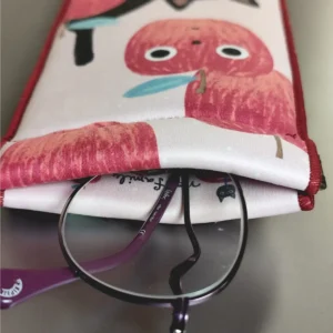 Estuche para lentes de microfibra y esponja acercamiento