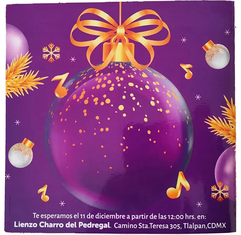 vuelta de tarjeta navideña